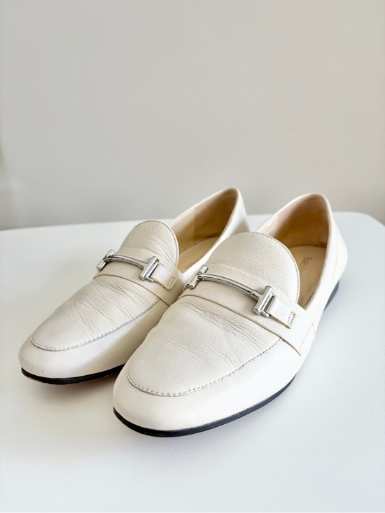 Enzo Angiolini Shoes - Enzo Angiolini Cream Leather Horsebit Loafers - Minimalist - Size 8